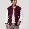 Maroon Wool Body & White Faux Leather Sleeves Letterman Jacket