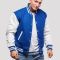 Bright Royal Wool Body & White Vinyl Sleeves Letterman Jacket