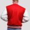 Scarlet Wool Body & White Vinyl Sleeves Letterman Jacket