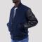 High Royal Wool Body & Black Vinyl Sleeves Letterman Jacket