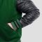 Kelly Green Wool Body & Black Faux Leather Sleeves Letterman Jacket