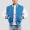 Newark Blue Wool Body & White Vinyl Sleeves Letterman Jacket