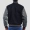 Black Wool Body & Grey Vinyl Sleeves Letterman Jacket