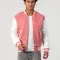 Pink Wool Body & White Vinyl Sleeves Letterman Jacket