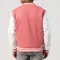 Pink Wool Body & White Vinyl Sleeves Letterman Jacket