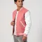 Pink Wool Body & White Vinyl Sleeves Letterman Jacket