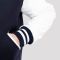 Navy Blue Wool Body & White Vinyl Sleeves Letterman Jacket