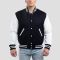 Navy Blue Wool Body & White Vinyl Sleeves Letterman Jacket