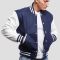 Royal Blue Wool Body & White Vinyl Sleeves Letterman Jacket