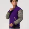 Purple Body & Grey Vinyl Sleeves Letterman Jacket