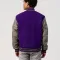 Purple Body & Grey Vinyl Sleeves Letterman Jacket