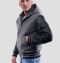 Light Oxford Wool Body & Black Vinyl Sleeves Hoodie Letterman Jacket