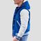 Bright Royal Wool Body & White Vinyl Sleeves Hoodie Letterman Jacket