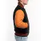 Black Wool Body & Orange Leather Sleeves Letterman Jacket