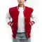 JB Cardinal Red Wool Body & Bright White Leather Sleeves Letterman Jacket