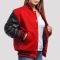 Scarlet Wool Body & Black Vinyl Sleeves Letterman Jacket