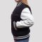 Black Wool Body & Bright White Vinyl Sleeves Letterman Jacket