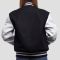 Black Wool Body & Bright White Vinyl Sleeves Letterman Jacket