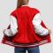 Scarlet Wool Body & Bright White Vinyl Sleeves Letterman Jacket