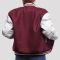 Maroon Wool Body & Bright White Vinyl Sleeves Letterman Jacket