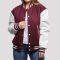 Maroon Wool Body & Bright White Vinyl Sleeves Letterman Jacket