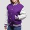 Purple Wool Body & Bright White Vinyl Sleeves Letterman Jacket