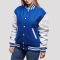 Bright Royal Wool Body & Bright White Vinyl Sleeves Letterman Jacket