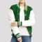 Kelly Green Wool Body & Bright White Vinyl Sleeves Letterman Jacket