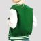 Kelly Green Wool Body & Bright White Vinyl Sleeves Letterman Jacket