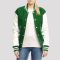 Kelly Green Wool Body & Bright White Vinyl Sleeves Letterman Jacket