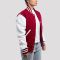 JB Cardinal Red Wool Body & Bright White Vinyl Sleeves Letterman Jacket