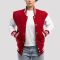 JB Cardinal Red Wool Body & Bright White Vinyl Sleeves Letterman Jacket