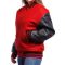 Scarlet Wool Body & Black Leather Sleeves Letterman Jacket