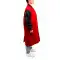 Scarlet Wool Body & Black Leather Sleeves Letterman Coat