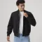 All Black Lightweight Letterman Jacket