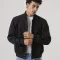 All Black Lightweight Letterman Jacket
