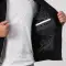 Black Body & White Leather Sleeves Letterman Jacket With Byron Collar and Zipper