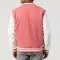 Pink Wool Body & Bright White Leather Sleeves Letterman Jacket