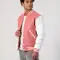 Pink Wool Body & Bright White Leather Sleeves Letterman Jacket
