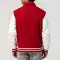 Scarlet Wool Body & White Leather Sleeves Letterman Jacket With Byron Collar
