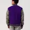 Purple Body & Grey Leather Sleeves Letterman Jacket