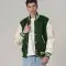 All-Wool Customizable Letterman Jacket in Kelly Green & White