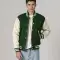 All-Wool Customizable Letterman Jacket in Kelly Green & White