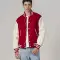 All-Wool Customizable Letterman Jacket in Scarlet Red & White