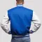 Bright Royal Blue Wool & Bright White Genuine Leather Varsity Letterman Jacket