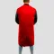 Scarlet Wool Body & Black Leather Sleeves Letterman Coat