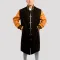Black Wool Body & Old Gold Sleeves Letterman Coat
