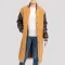 Camel Body & Black Sleeve Letterman Coat
