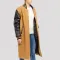 Camel Body & Black Sleeve Letterman Coat