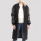 Black Wool Body & Black Leather Sleeves Letterman Coat